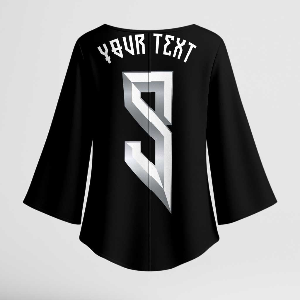 Custom Norwegian Football Kimono Sleeve Blouse Norse Inspired Black Color - Wonder Print Shop