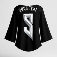 Custom Norwegian Football Kimono Sleeve Blouse Norse Inspired Black Color - Wonder Print Shop
