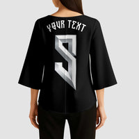 Custom Norwegian Football Kimono Sleeve Blouse Norse Inspired Black Color - Wonder Print Shop