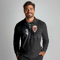 Custom Norwegian Football Long Sleeve Polo Shirt Norse Inspired Black Color - Wonder Print Shop