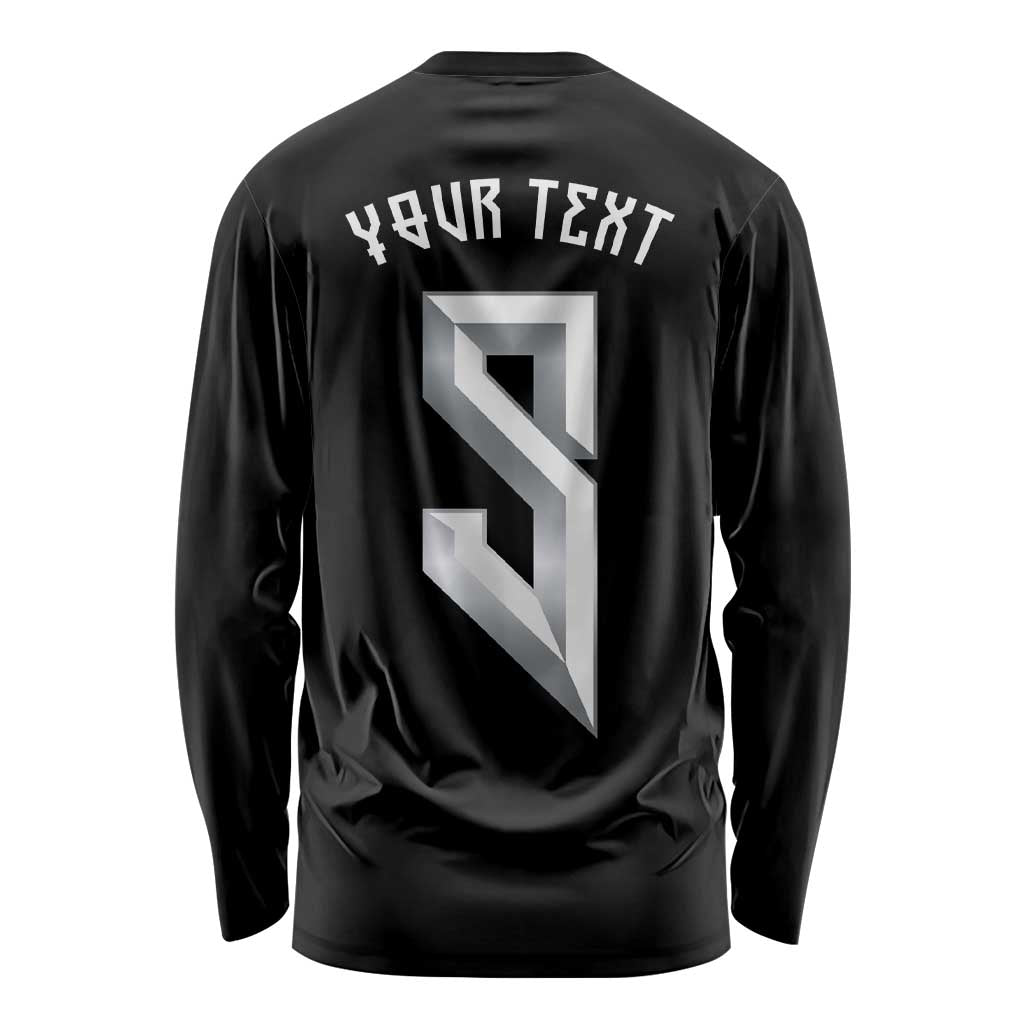 Custom Norwegian Football Long Sleeve Shirt Norse Inspired Black Color - Wonder Print Shop
