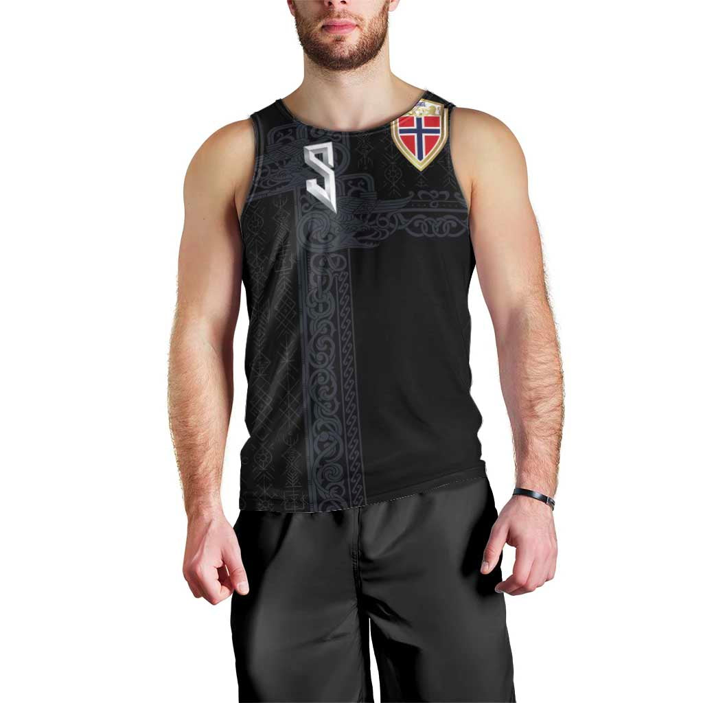 Custom Norwegian Football Men Tank Top Norse Inspired Black Color - Wonder Print Shop