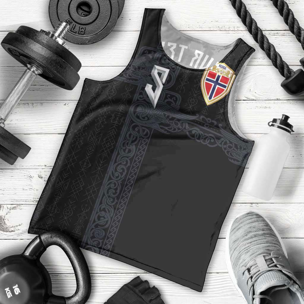 Custom Norwegian Football Men Tank Top Norse Inspired Black Color - Wonder Print Shop