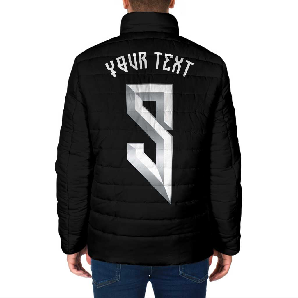 Custom Norwegian Football Padded Jacket Norse Inspired Black Color - Wonder Print Shop
