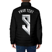 Custom Norwegian Football Padded Jacket Norse Inspired Black Color - Wonder Print Shop