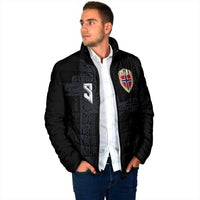 Custom Norwegian Football Padded Jacket Norse Inspired Black Color - Wonder Print Shop