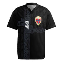Custom Norwegian Football Rugby Jersey Norse Inspired Black Color - Wonder Print Shop