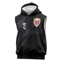 Custom Norwegian Football Sleeveless Hoodie Norse Inspired Black Color - Wonder Print Shop