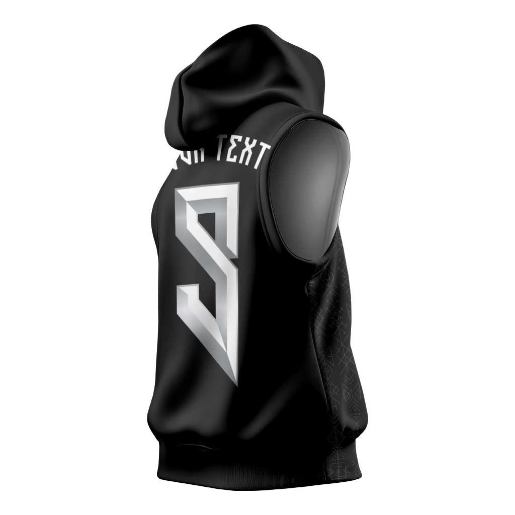 Custom Norwegian Football Sleeveless Hoodie Norse Inspired Black Color - Wonder Print Shop