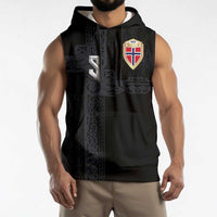 Custom Norwegian Football Sleeveless Hoodie Norse Inspired Black Color - Wonder Print Shop
