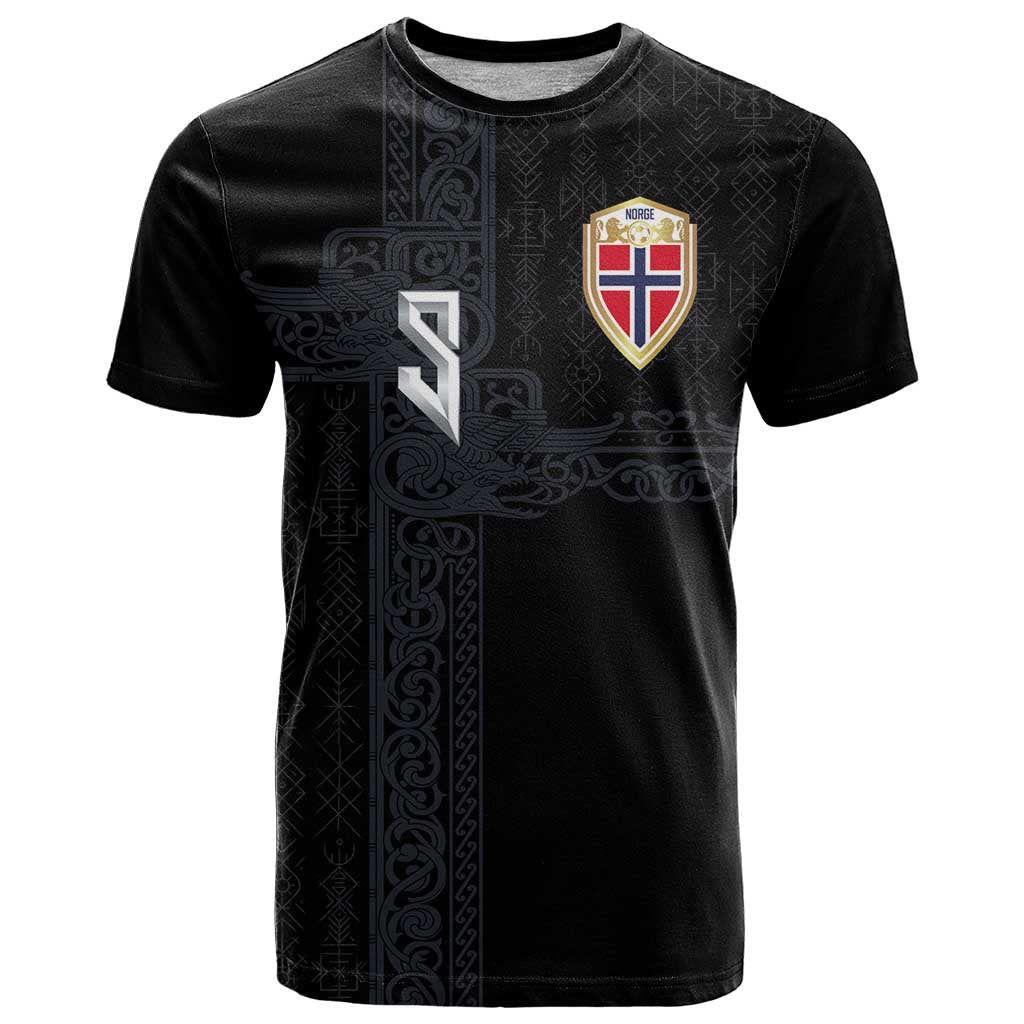 Custom Norwegian Football T Shirt Norse Inspired Black Color - Wonder Print Shop