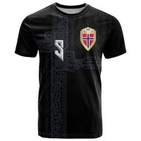 Custom Norwegian Football T Shirt Norse Inspired Black Color - Wonder Print Shop
