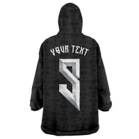 Custom Norwegian Football Wearable Blanket Hoodie Norse Inspired Black Color - Wonder Print Shop