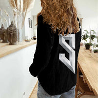 Custom Norwegian Football Women Casual Shirt Norse Inspired Black Color - Wonder Print Shop