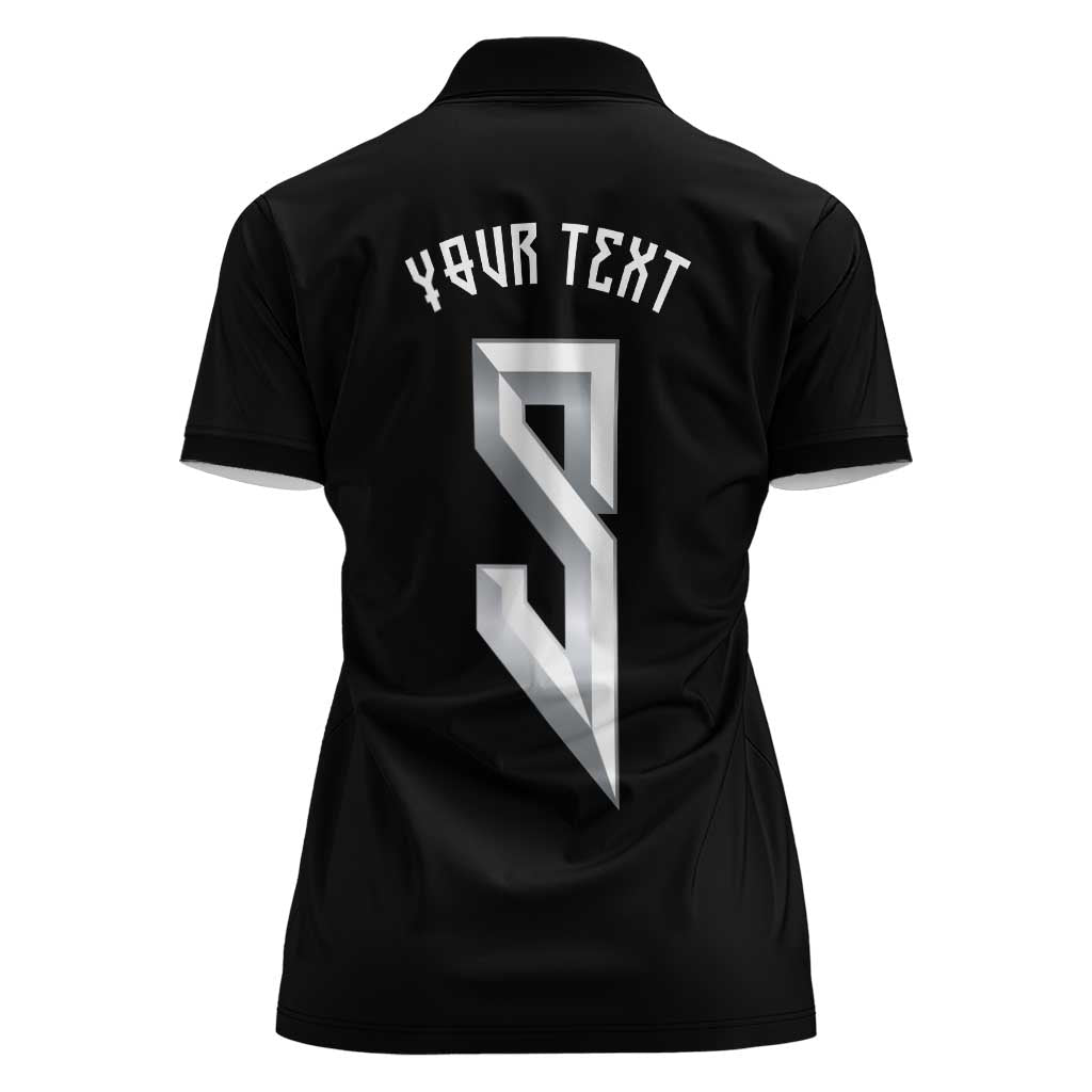 Custom Norwegian Football Women Polo Shirt Norse Inspired Black Color - Wonder Print Shop
