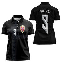 Custom Norwegian Football Women Polo Shirt Norse Inspired Black Color - Wonder Print Shop