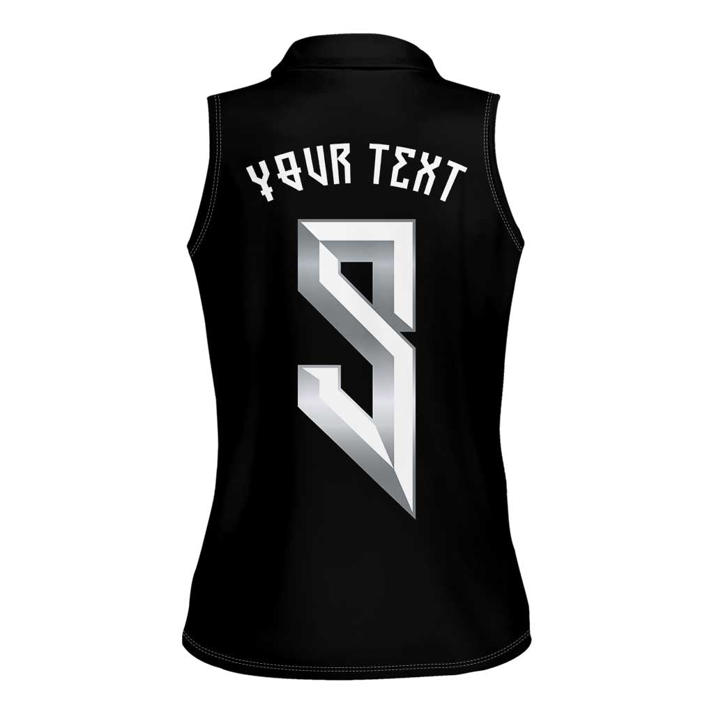 Custom Norwegian Football Women Sleeveless Polo Shirt Norse Inspired Black Color - Wonder Print Shop