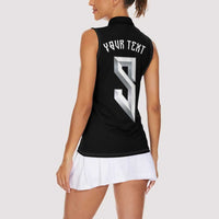 Custom Norwegian Football Women Sleeveless Polo Shirt Norse Inspired Black Color - Wonder Print Shop