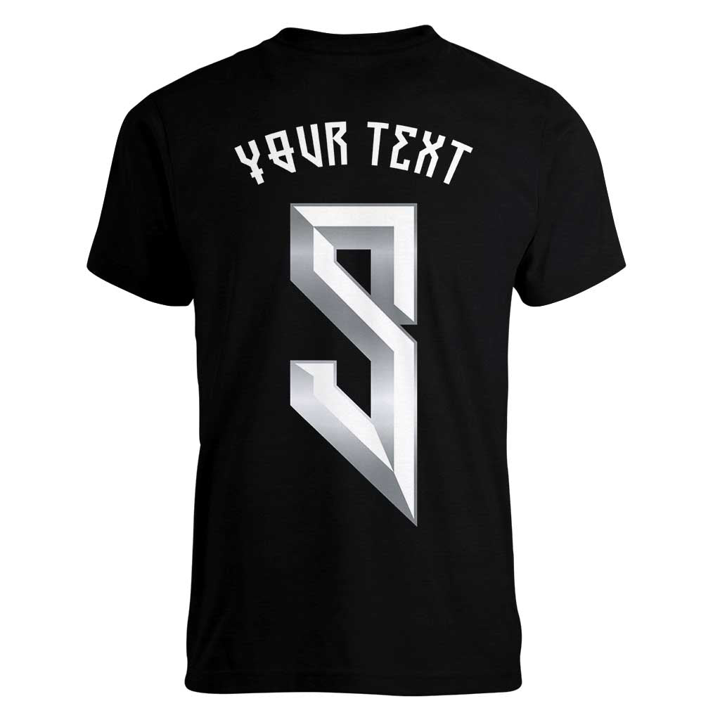 Custom Norwegian Football Women V-Neck T-Shirt Norse Inspired Black Color - Wonder Print Shop