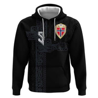Custom Norwegian Football Zip Hoodie Norse Inspired Black Color - Wonder Print Shop