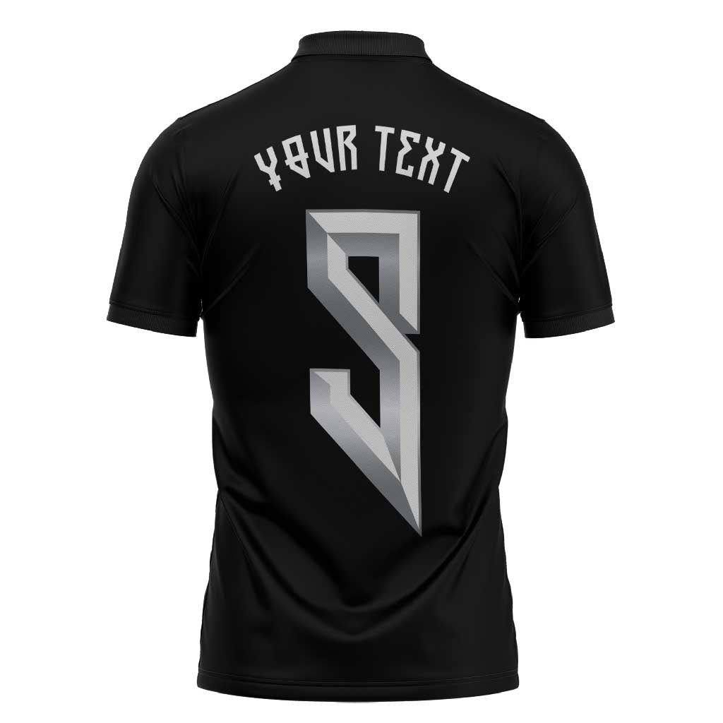 Custom Norwegian Football Zipper Polo Shirt Norse Inspired Black Color - Wonder Print Shop