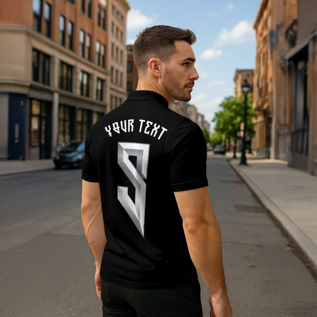 Custom Norwegian Football Zipper Polo Shirt Norse Inspired Black Color - Wonder Print Shop