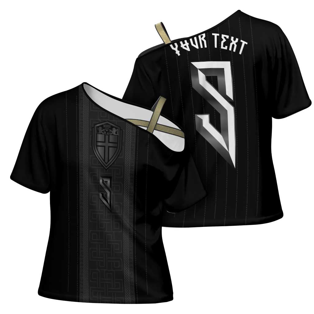 Custom Norwegian Football Cross Shoulder Shirt Runic and Nordic Motifs - Wonder Print Shop