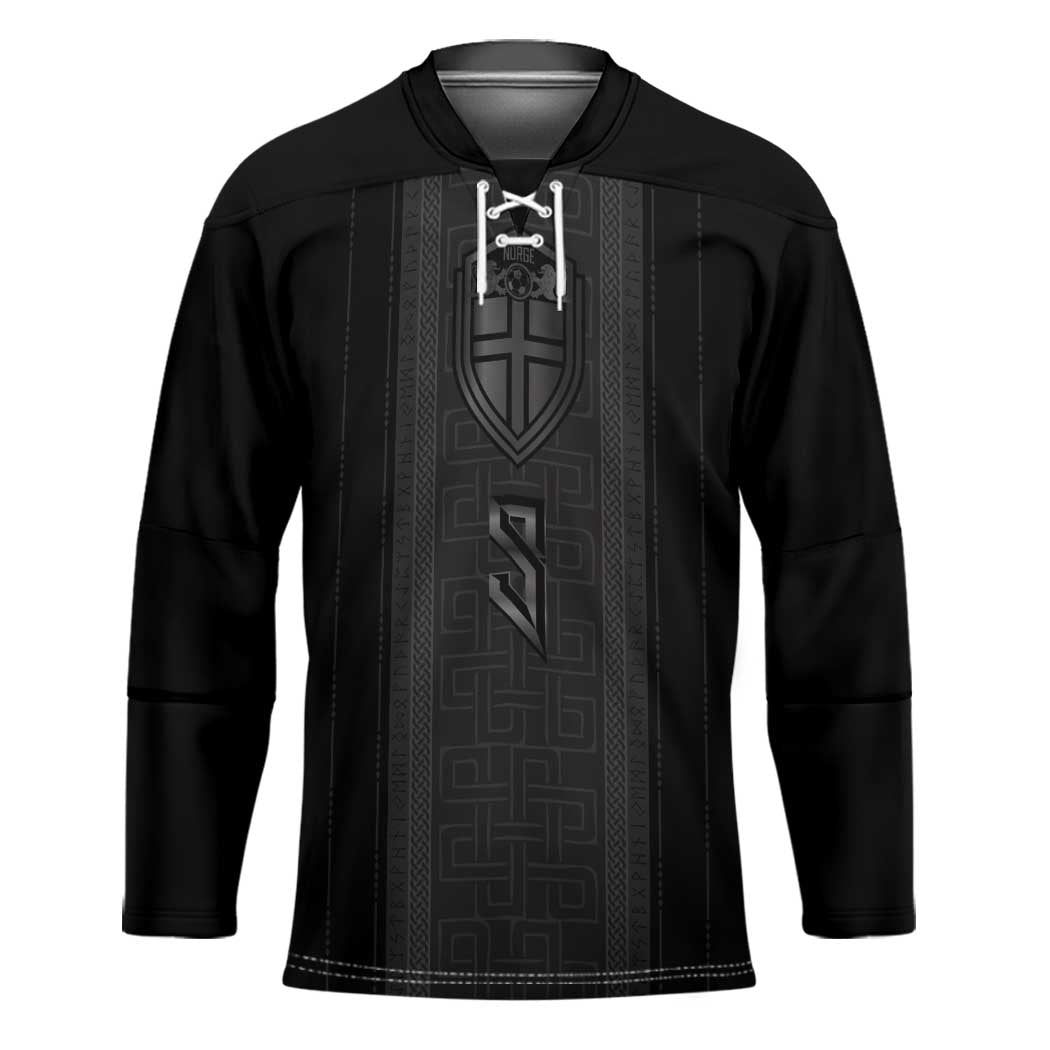 Custom Norwegian Football Hockey Jersey Runic and Nordic Motifs - Wonder Print Shop