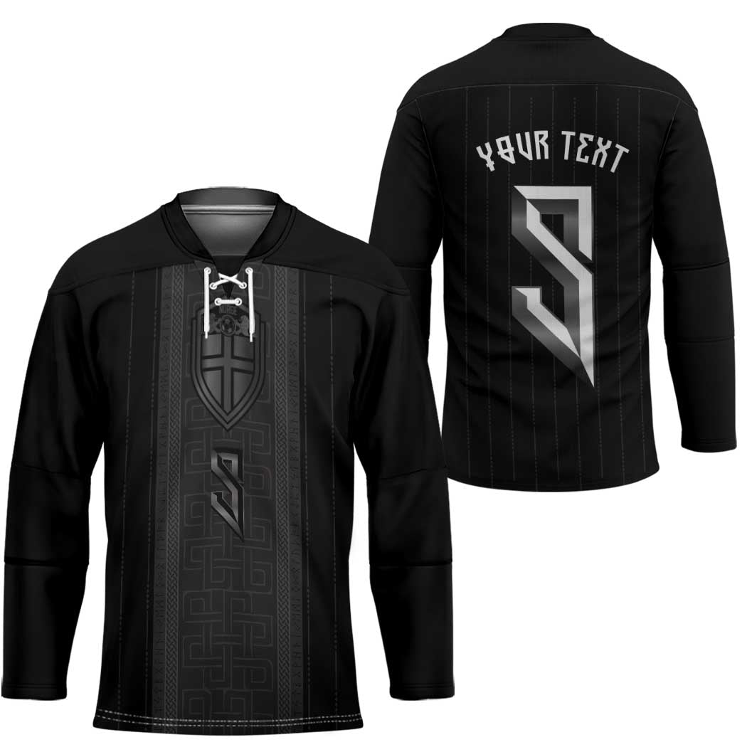 Custom Norwegian Football Hockey Jersey Runic and Nordic Motifs - Wonder Print Shop