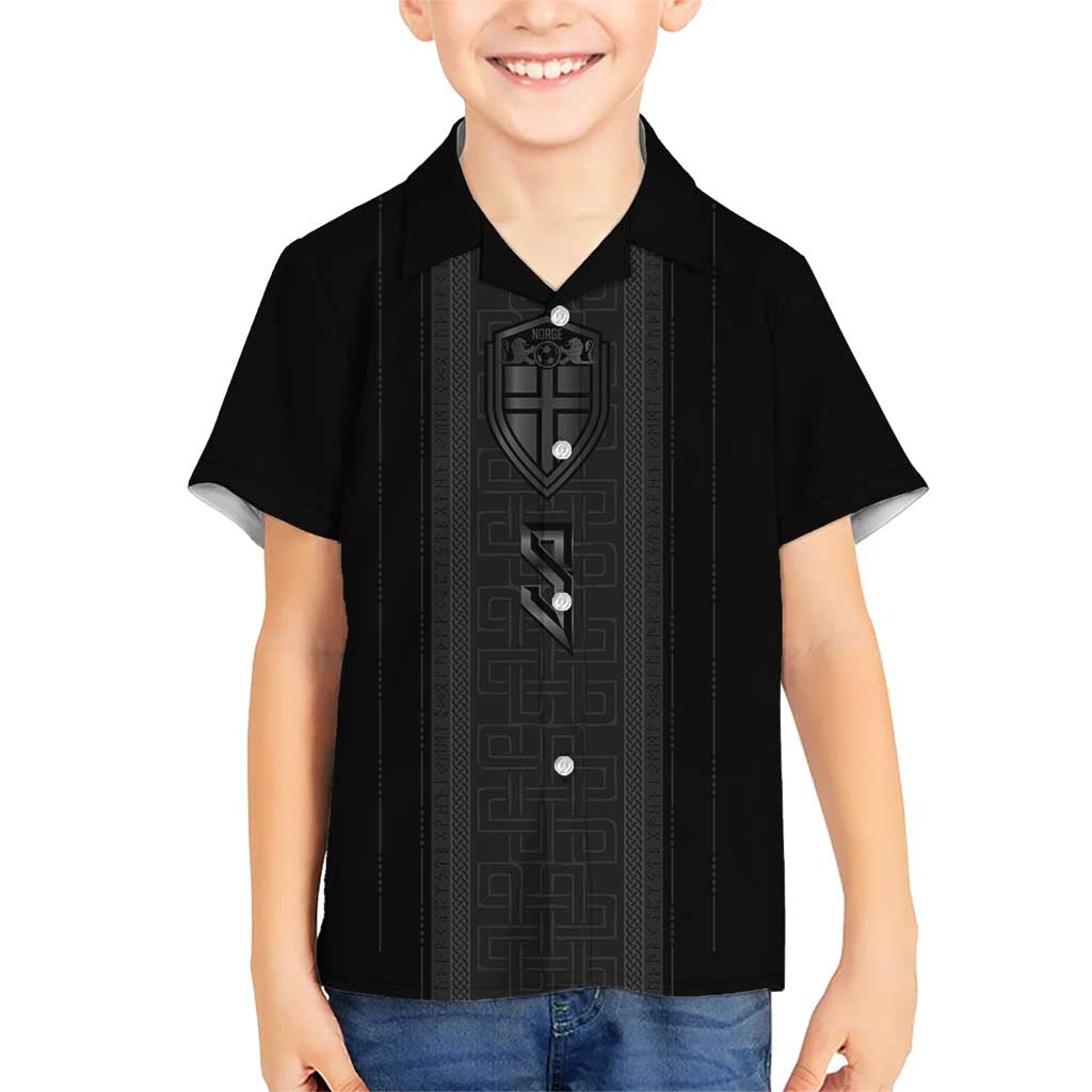 Custom Norwegian Football Kid Hawaiian Shirt Runic and Nordic Motifs - Wonder Print Shop