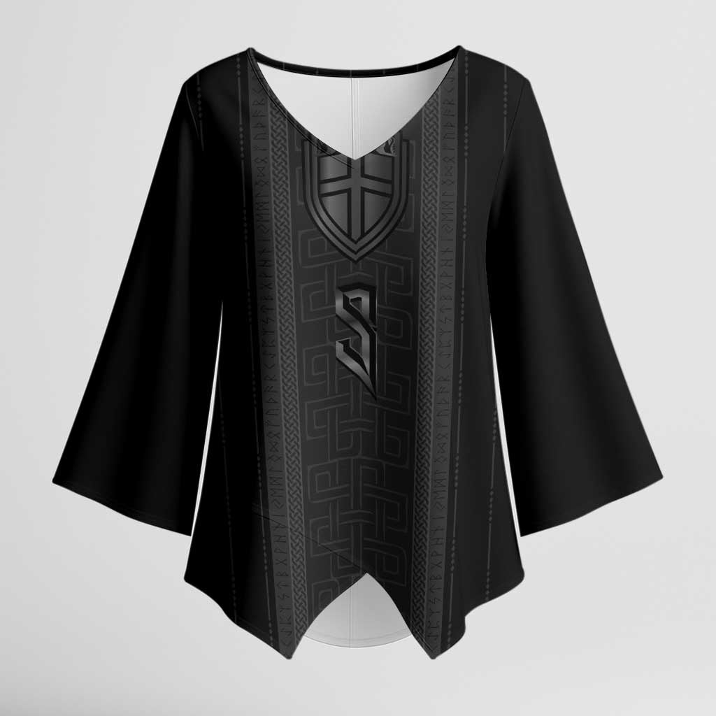 Custom Norwegian Football Kimono Sleeve Blouse Runic and Nordic Motifs - Wonder Print Shop