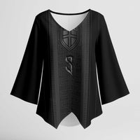 Custom Norwegian Football Kimono Sleeve Blouse Runic and Nordic Motifs - Wonder Print Shop