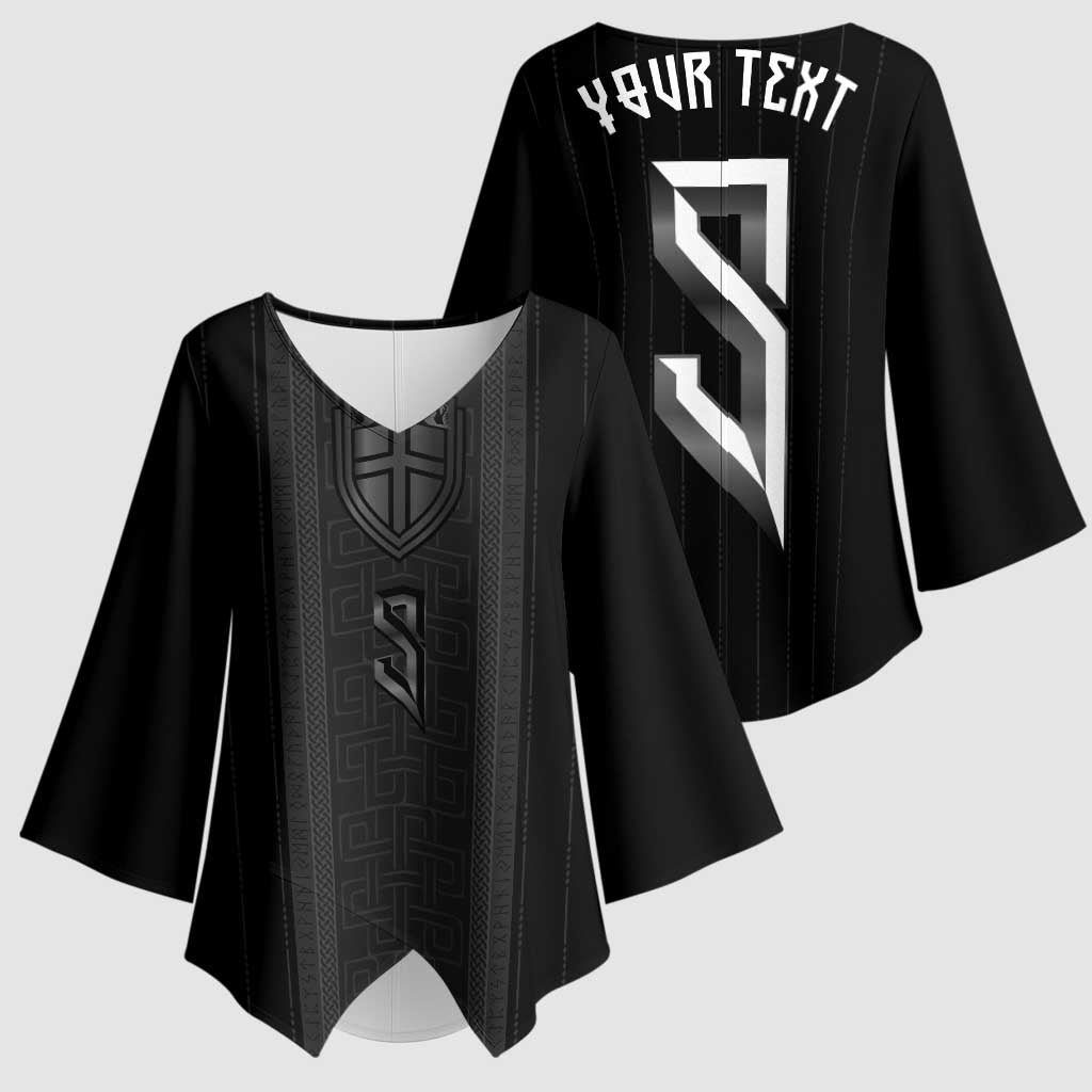 Custom Norwegian Football Kimono Sleeve Blouse Runic and Nordic Motifs - Wonder Print Shop