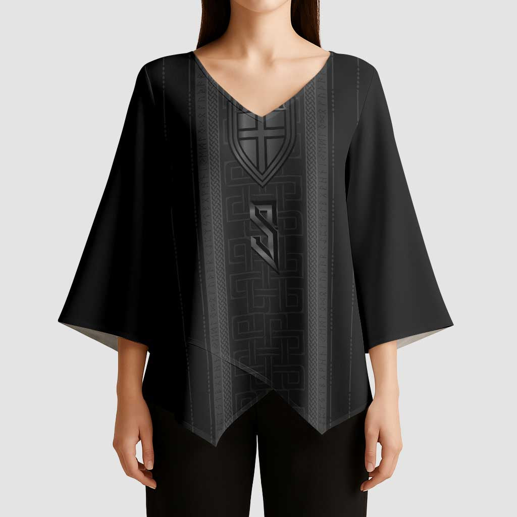 Custom Norwegian Football Kimono Sleeve Blouse Runic and Nordic Motifs - Wonder Print Shop