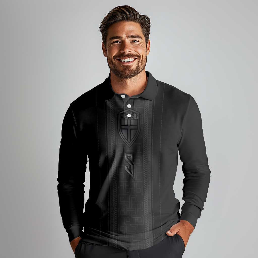 Custom Norwegian Football Long Sleeve Polo Shirt Runic and Nordic Motifs - Wonder Print Shop