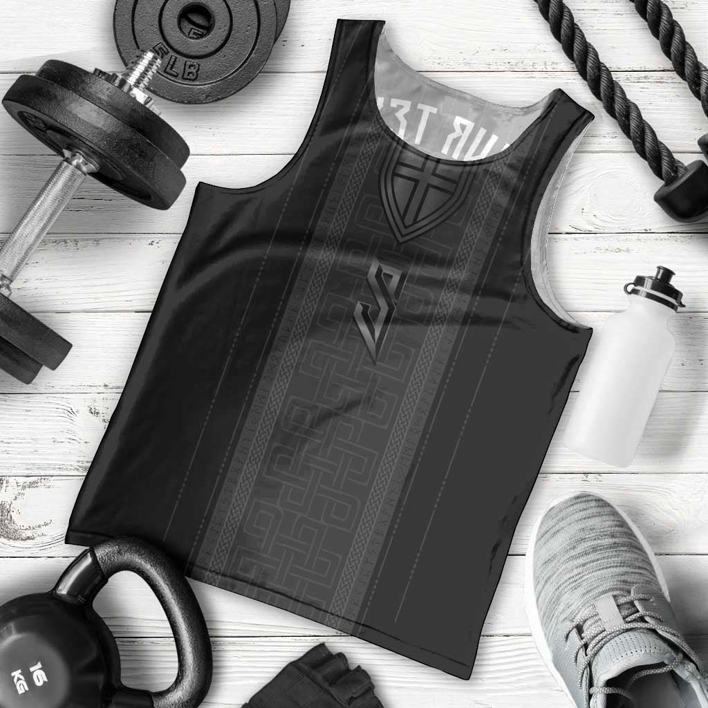 Custom Norwegian Football Men Tank Top Runic and Nordic Motifs - Wonder Print Shop