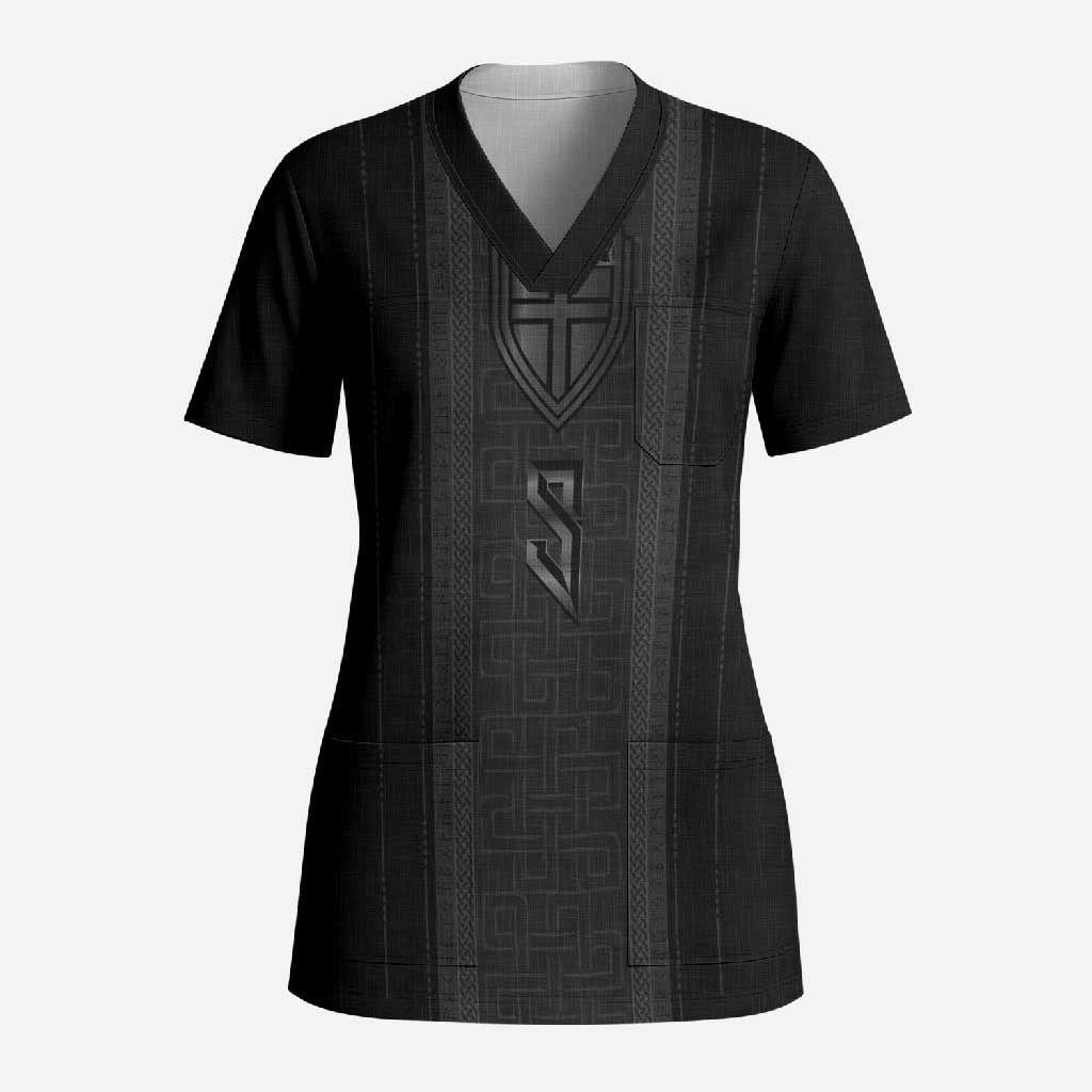 Custom Norwegian Football Scrub Top Runic and Nordic Motifs - Wonder Print Shop
