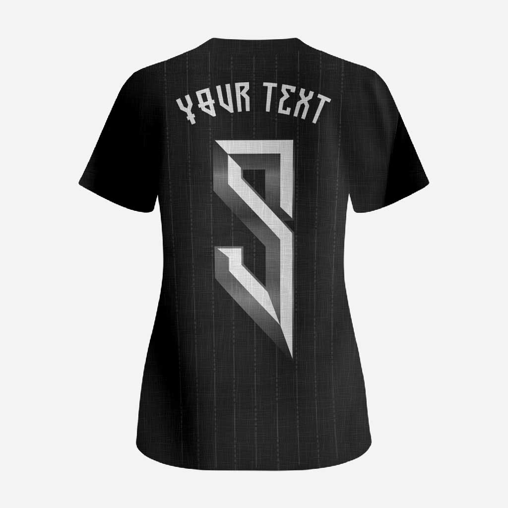 Custom Norwegian Football Scrub Top Runic and Nordic Motifs - Wonder Print Shop