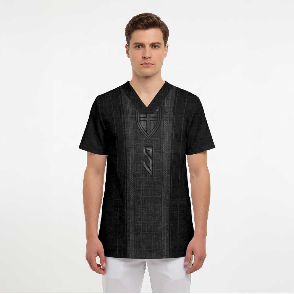 Custom Norwegian Football Scrub Top Runic and Nordic Motifs - Wonder Print Shop