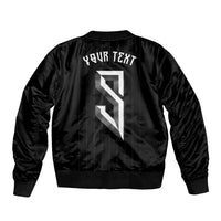 Custom Norwegian Football Sleeve Zip Bomber Jacket Runic and Nordic Motifs - Wonder Print Shop