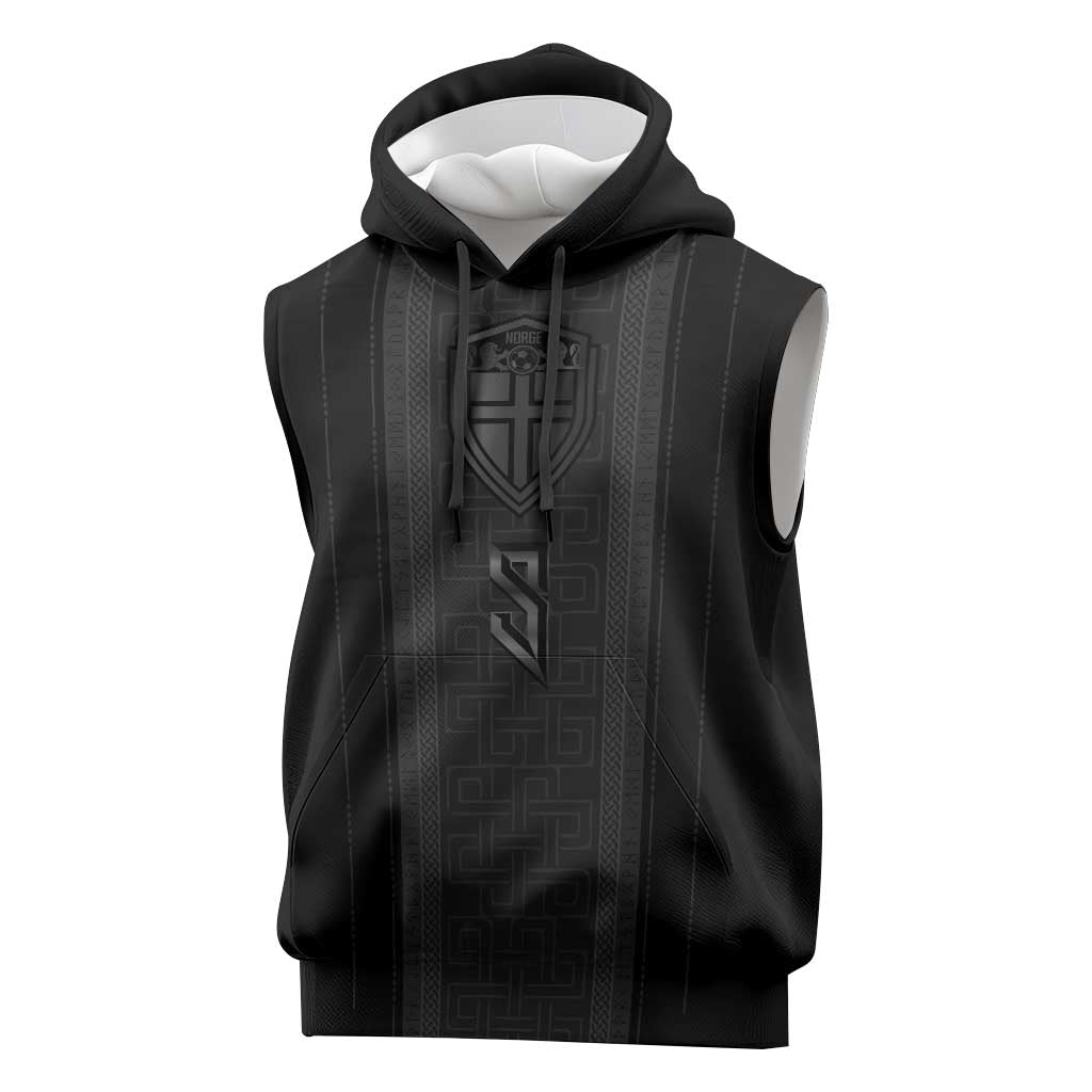 Custom Norwegian Football Sleeveless Hoodie Runic and Nordic Motifs - Wonder Print Shop