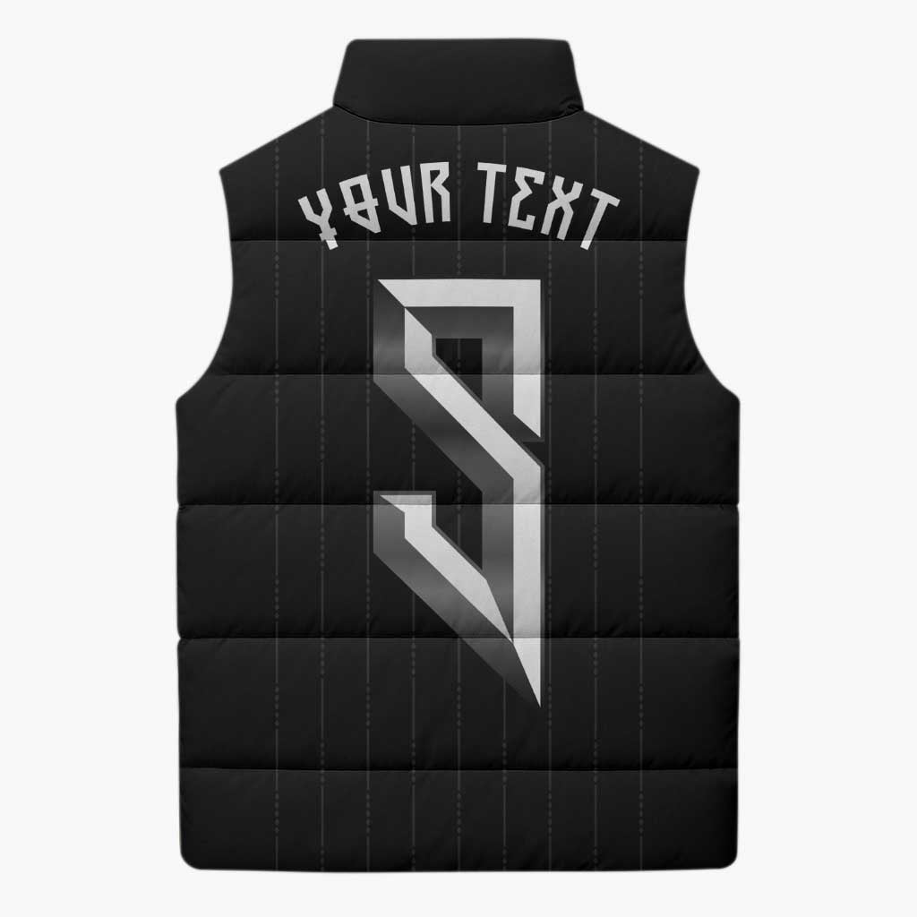 Custom Norwegian Football Sleeveless Puffer Jacket Runic and Nordic Motifs - Wonder Print Shop