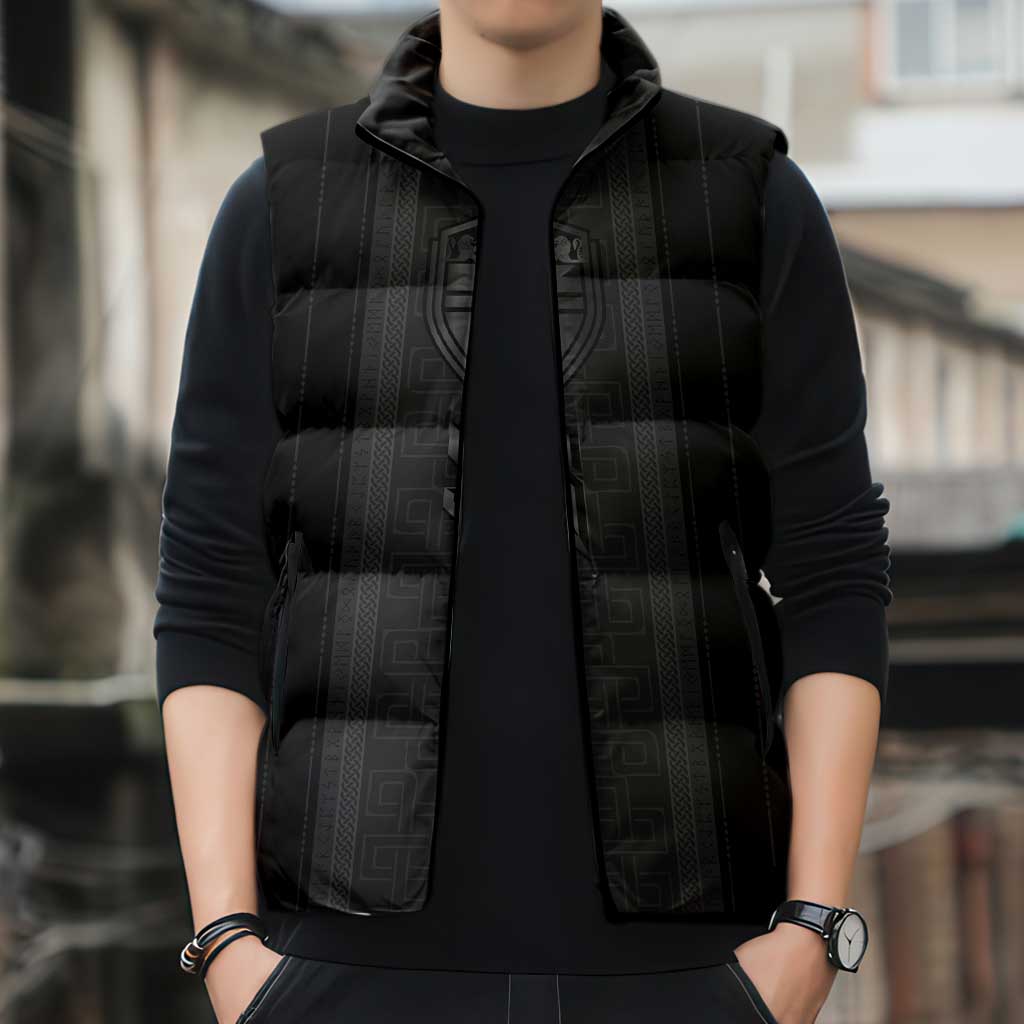 Custom Norwegian Football Sleeveless Puffer Jacket Runic and Nordic Motifs - Wonder Print Shop