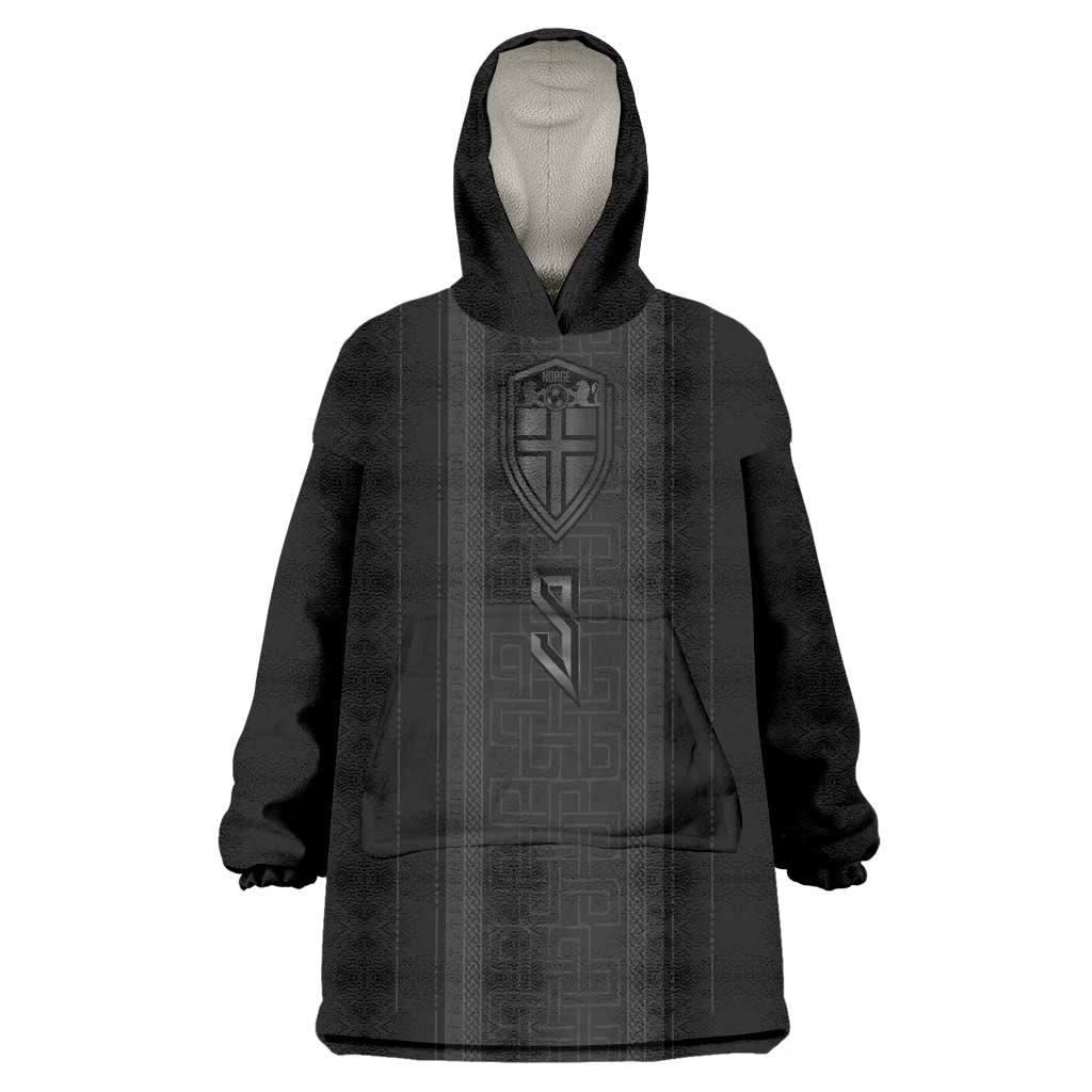 Custom Norwegian Football Wearable Blanket Hoodie Runic and Nordic Motifs - Wonder Print Shop