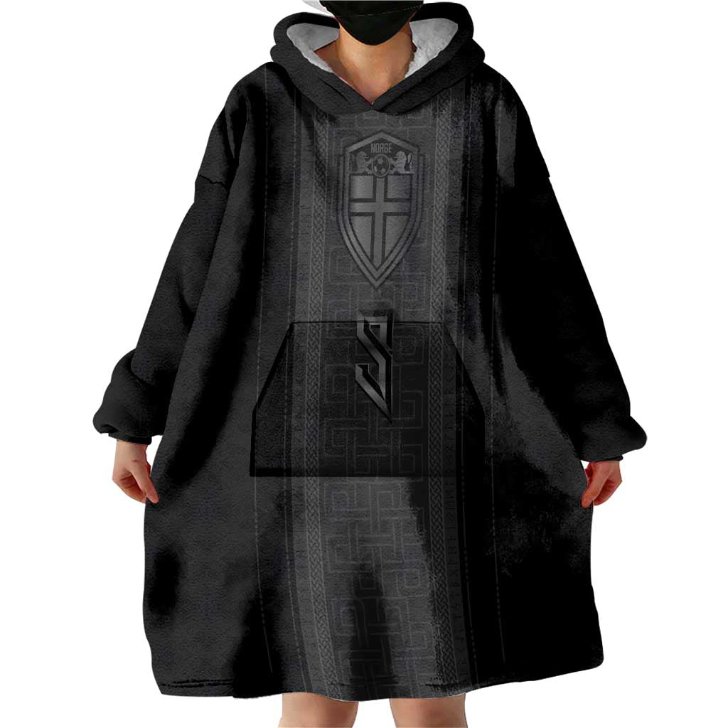 Custom Norwegian Football Wearable Blanket Hoodie Runic and Nordic Motifs - Wonder Print Shop