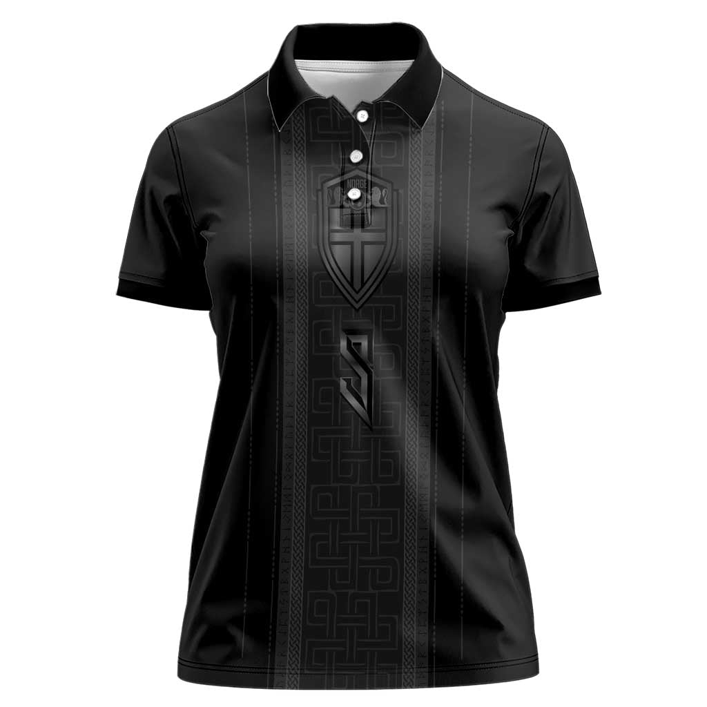 Custom Norwegian Football Women Polo Shirt Runic and Nordic Motifs - Wonder Print Shop