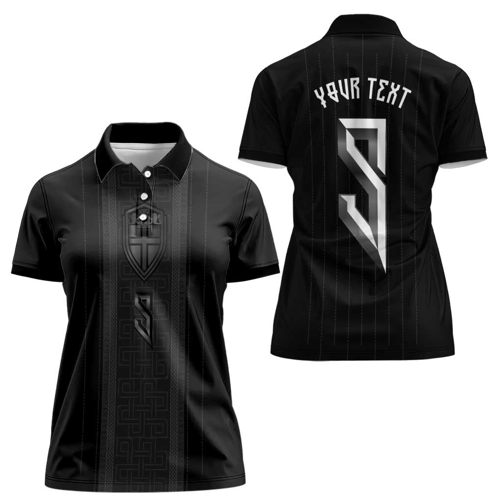 Custom Norwegian Football Women Polo Shirt Runic and Nordic Motifs - Wonder Print Shop