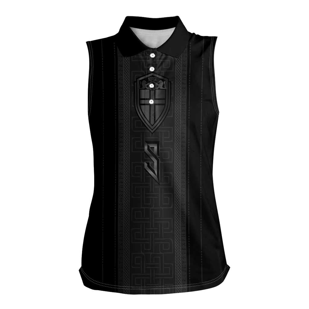 Custom Norwegian Football Women Sleeveless Polo Shirt Runic and Nordic Motifs - Wonder Print Shop