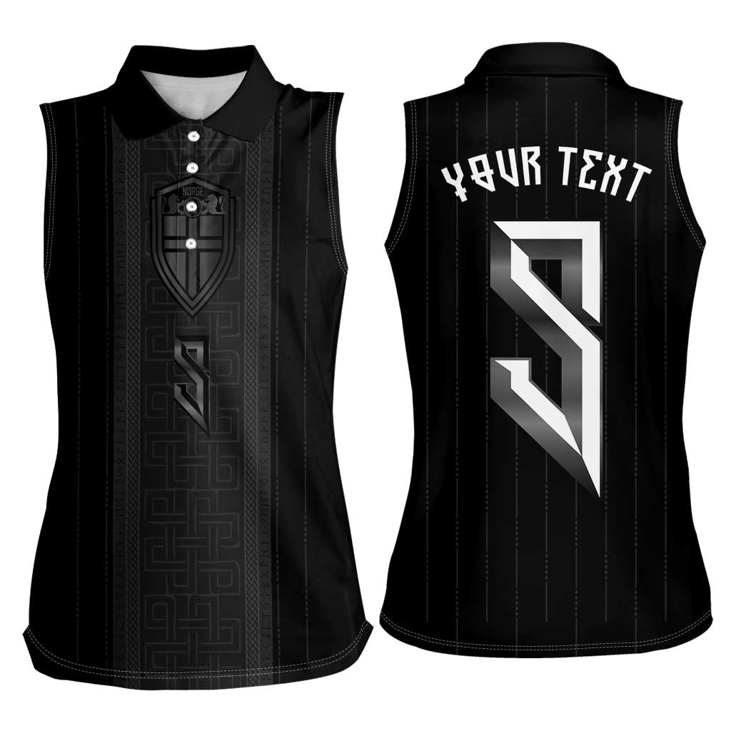 Custom Norwegian Football Women Sleeveless Polo Shirt Runic and Nordic Motifs - Wonder Print Shop