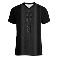 Custom Norwegian Football Women V-Neck T-Shirt Runic and Nordic Motifs - Wonder Print Shop